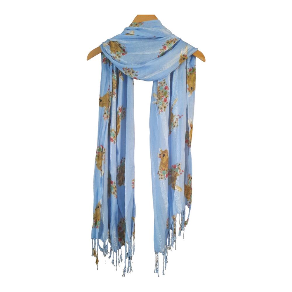 Pier 1 Imports Womens Spring Bunny Floral Metallic Scarf